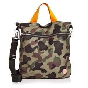 Camouflage Tote Bag with Orange Handle